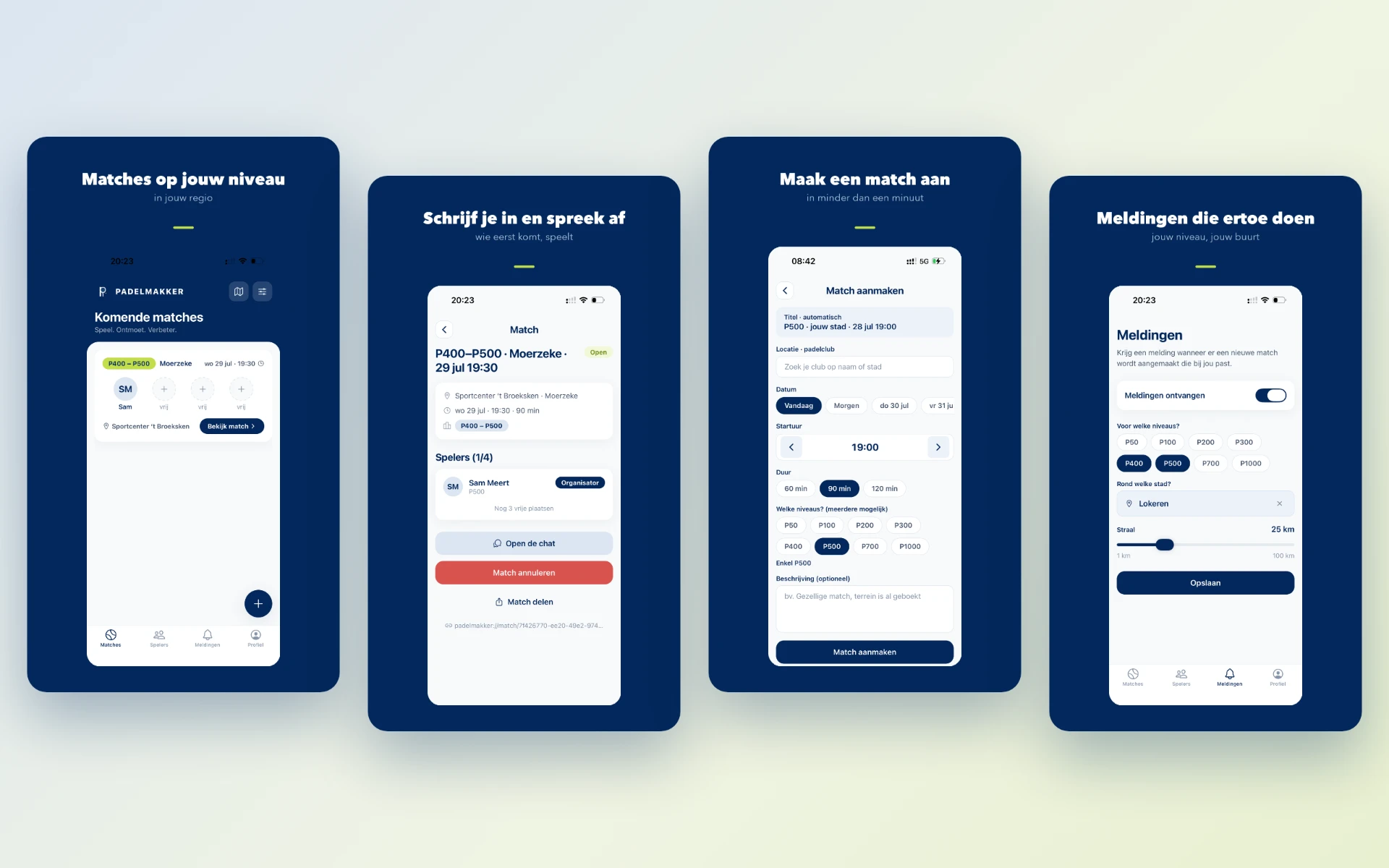 App in de stores — Padelmakker