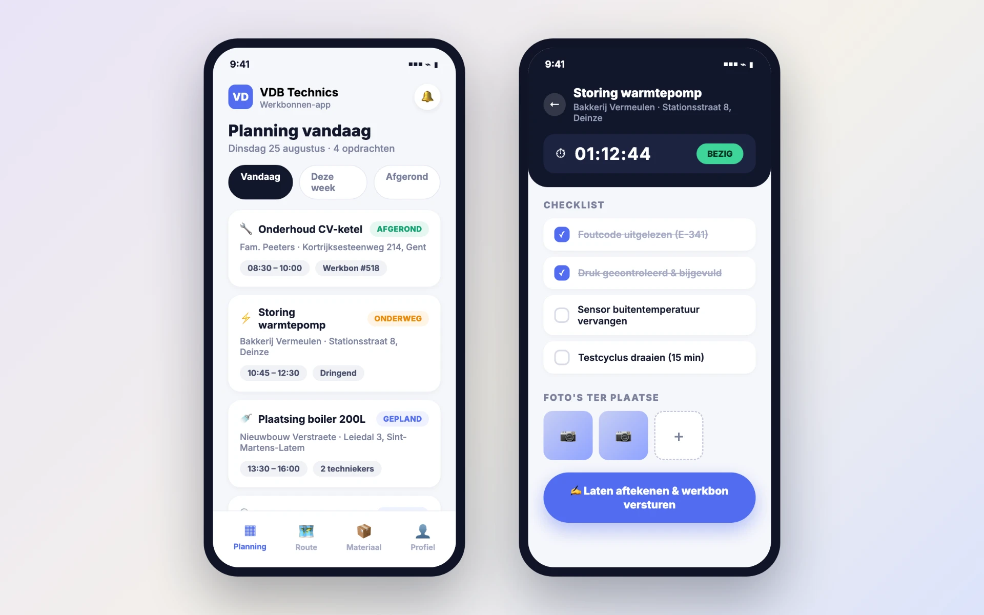 In-house app — VDB Technics